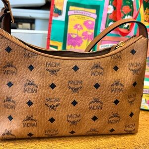 MCM Brown Logo Shoulder Bag